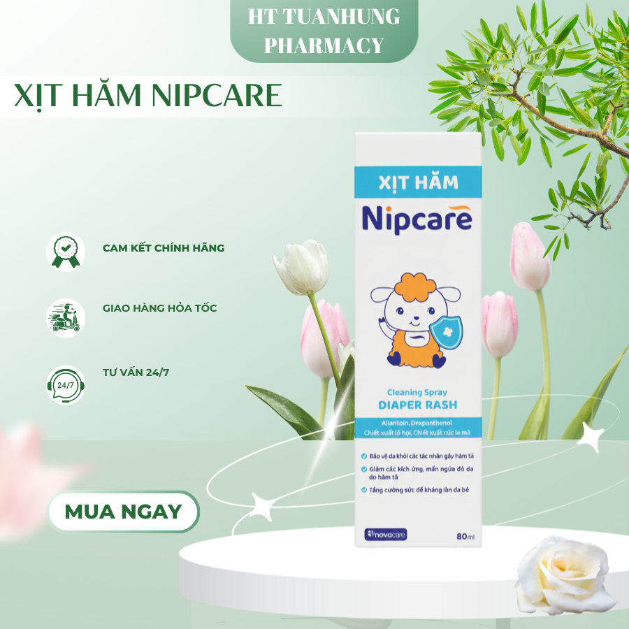 Xịt Vệ Sinh Chống Hăm NIPCARE 80ml – Bảo Vệ Da Bé Khỏi Hăm Tã, Dịu Nhẹ Cho Da Nhạy Cảm