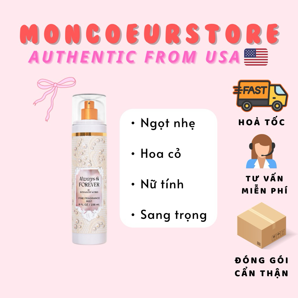 [ NEW ] Xịt Thơm Toàn Thân Body Mist Always & Forever Bath and Body Works 236ml