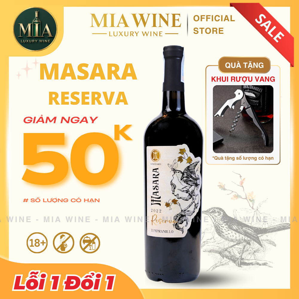 Rượu Vang Đỏ Tây Ban Nha Masara Reserva Tempranillo - 750ml (14%)