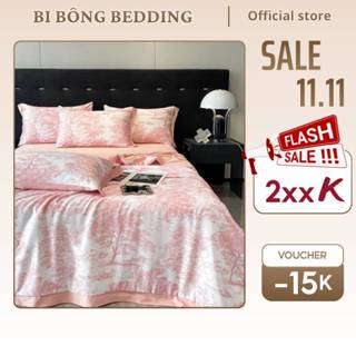  Bộ chăn ga gối lụa thái cao cấp 4 món chất liệu mềm mịn thoáng mát bền màu 