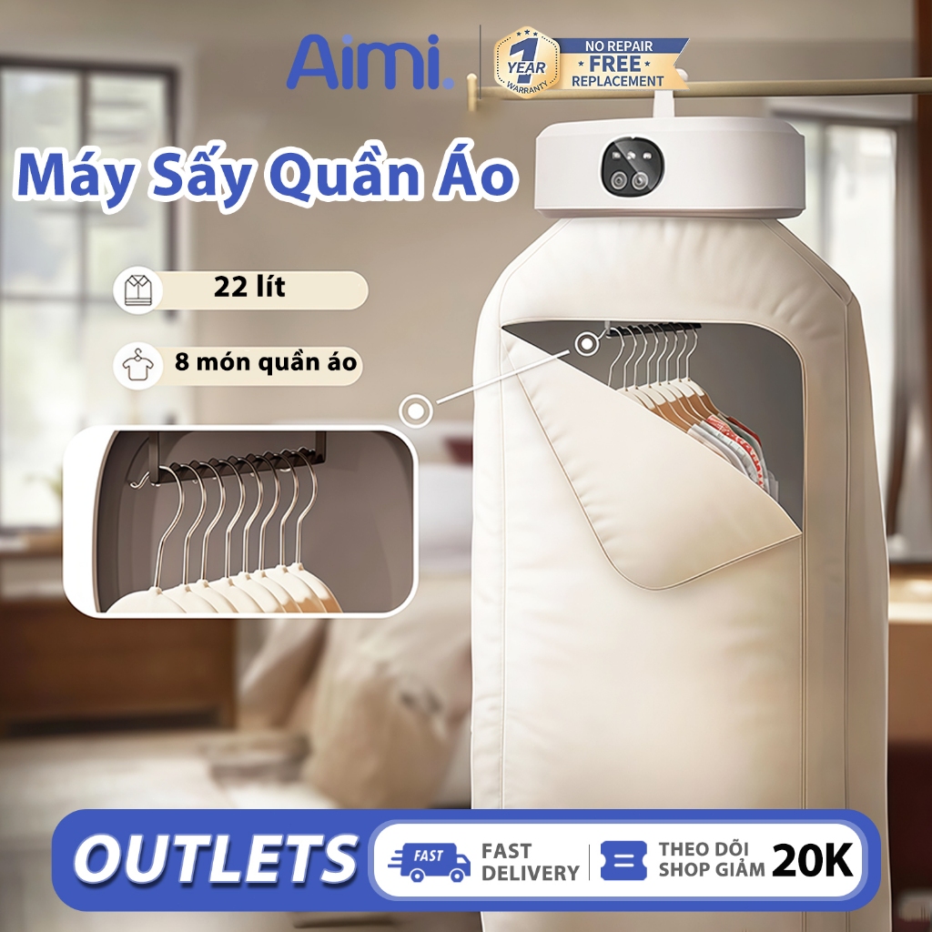 Máy Sấy Quần Áo Gấp Gọn , Tủ Sấy Quần Áo Công Suất 600W Công Nghệ Sấy 3D Gấp Gọn - Du Lịch