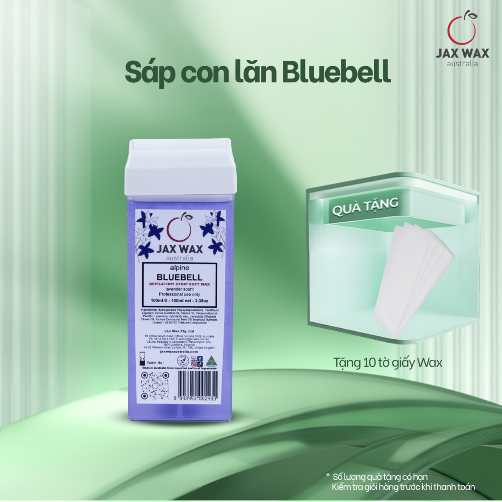 Sáp wax lông con lăn Jax Wax Australia Bluebell - wax lông tay, chân siêu dễ