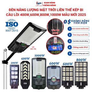  Đèn năng lượng mặt trời sân vườn Shop Nhật Phong đèn đường liền thể kép 800W,600w,500W,300W,Cảm Biến Chuyển Động,BH2năm 