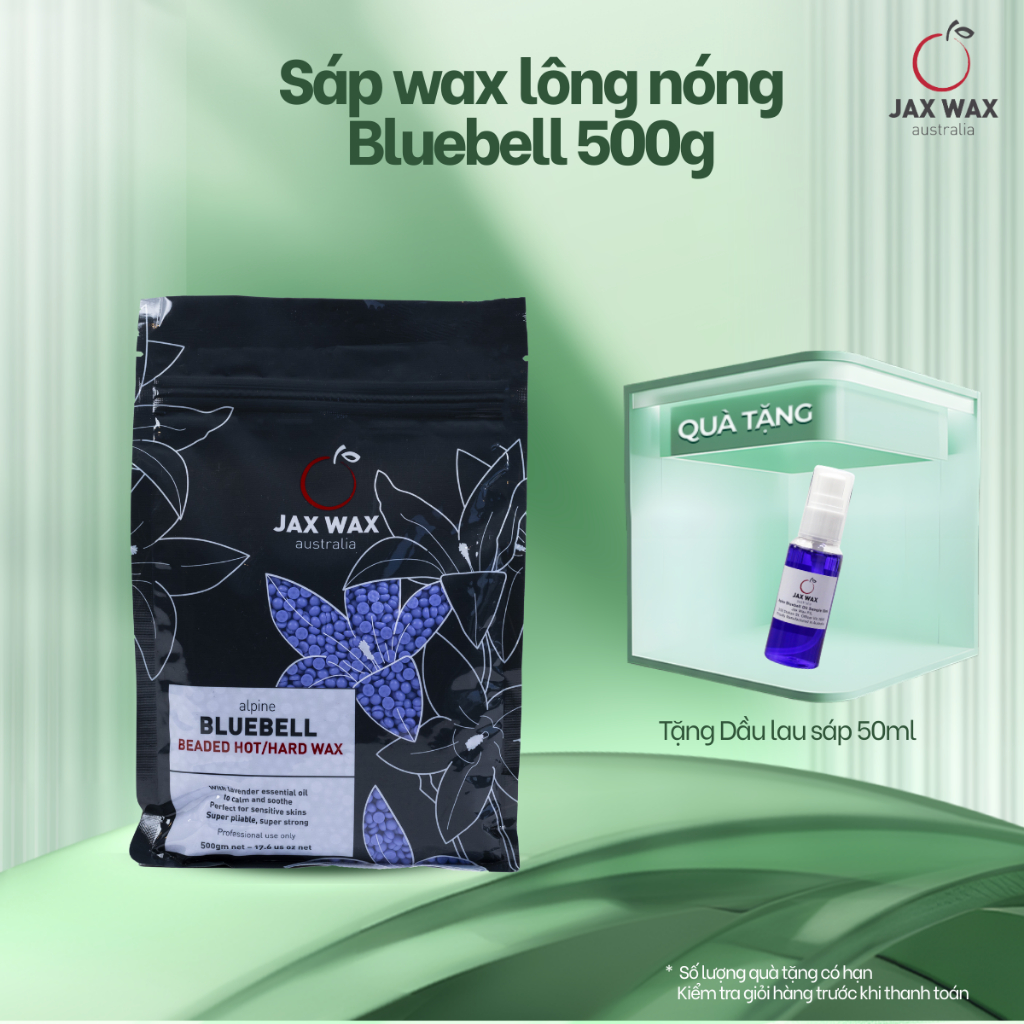Sáp wax lông Jax Wax Australia Bluebell (Úc) - wax lông bikini, nách, tay, chân cho da nhạy cảm