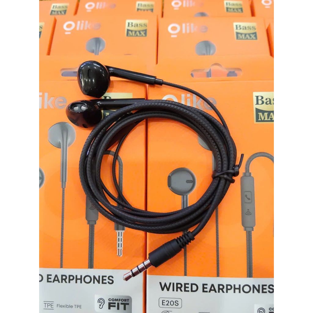 Tai nghe nhét tai có dây Olike có mic, chân tròn.