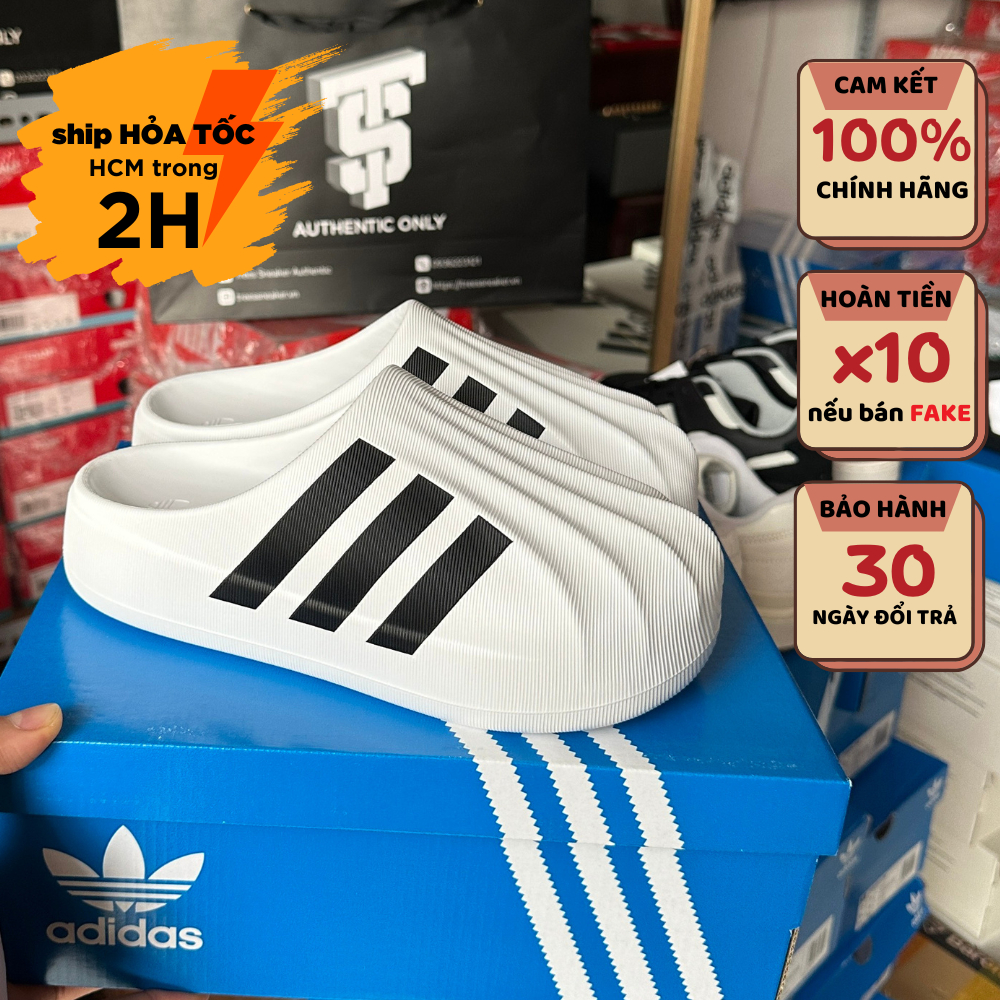 [CHÍNH HÃNG] DÉP A ĐI ĐÁT A ĐI PHOM SUPERSTAR MULE WHITE BLACK IF6184 NEW FULL BOX TAG