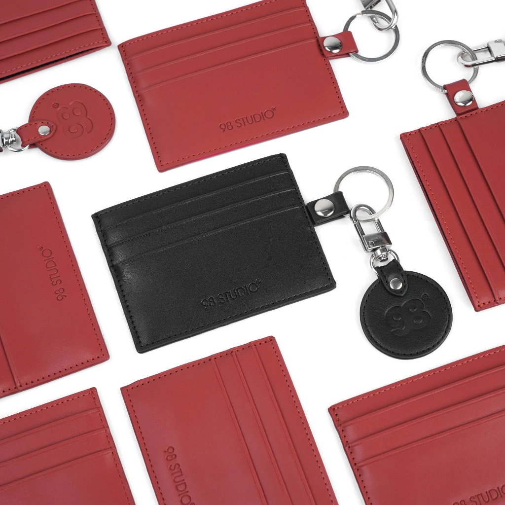 Ví mini đựng thẻ 98stu Card Holder da Microfiber có móc khóa