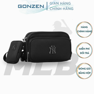  Túi Đeo Chéo Nam Nữ MLB NY Vải Da Chống Nước Màu Đen,Túi Đeo Chéo Boy Phố Dáng Hộp_GONZEN TX02 