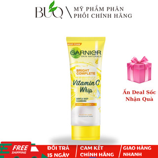  Sữa rửa mặt sáng da Garnier skin naturals Bright Complete vitamin C super whip 100ml 