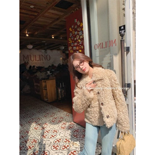 @𝐜𝐡𝐞𝐫𝐫𝐲𝐨𝐫𝐝𝐞𝐫 Áo Khoác Cổ Tròn Lông Cừu