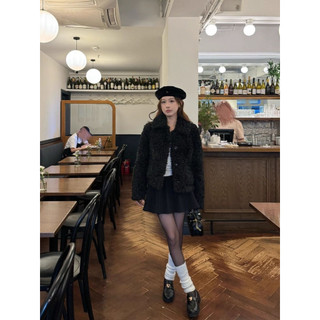@𝐜𝐡𝐞𝐫𝐫𝐲𝐨𝐫𝐝𝐞𝐫 Áo Khoác Cổ Tròn Lông Cừu