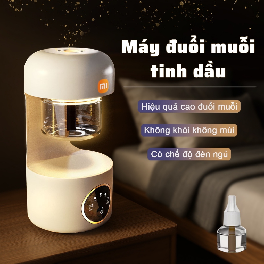 Máy Đuổi Muỗi Tinh Dầu Xiaomi Có Đèn Ngủ Máy Diệt Muỗi Thông Minh Êm Ái Không Mùi An Toàn Sức Khỏe