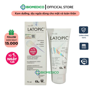  Kem dưỡng ẩm dịu ngứa LATOPIC PROBIOTIC EMOLLIENT Active Face and Body Cream dành cho da dị ứng kích ứng 75ml 