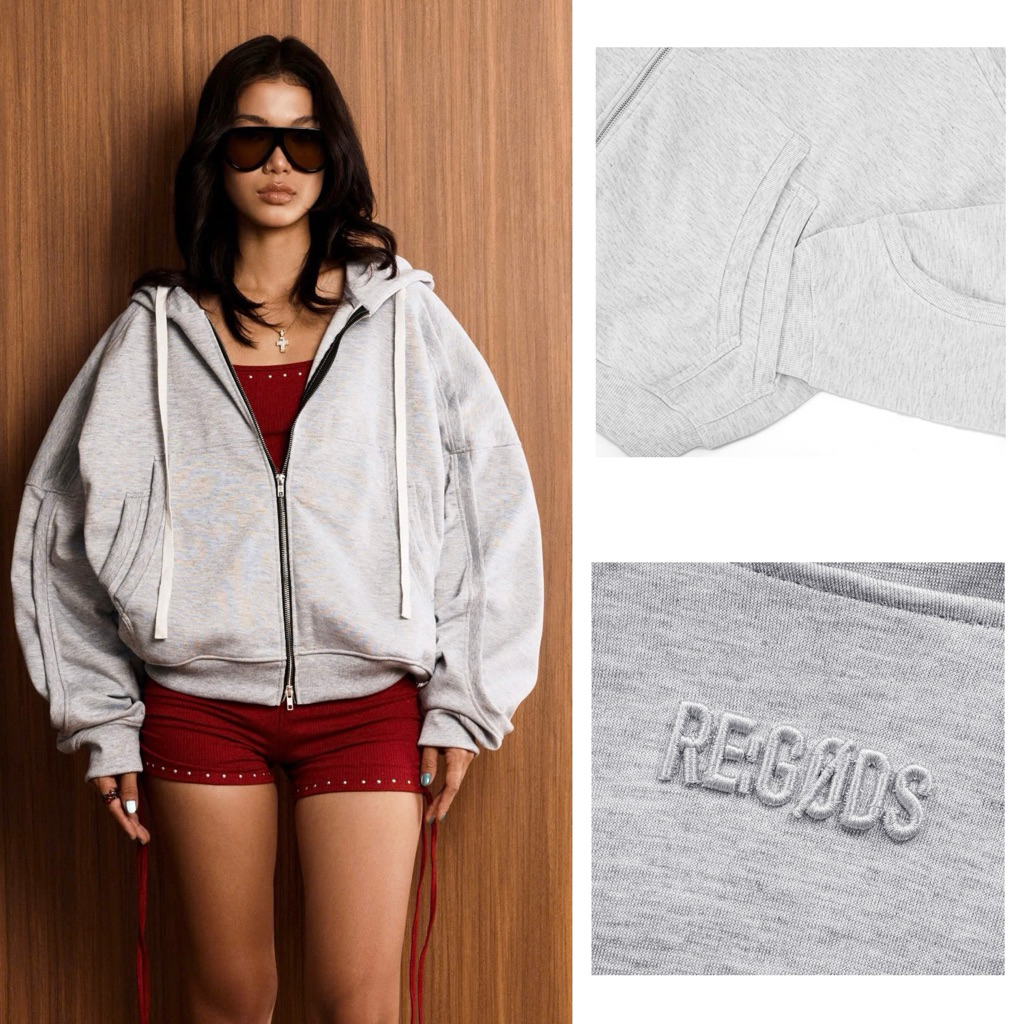 Áo khoác Hoodie zip có nón, thiết kế viền tay bo tinh tế basic vải nỉ PCG 2.0 Regods - PANEL ZIP | BigBuy360 - bigbuy360.vn