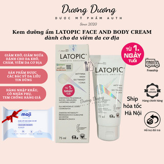  Kem dưỡng ẩm dịu ngứa cho da kích ứng LATOPIC Face and Body Cream 75ml chính hãng 