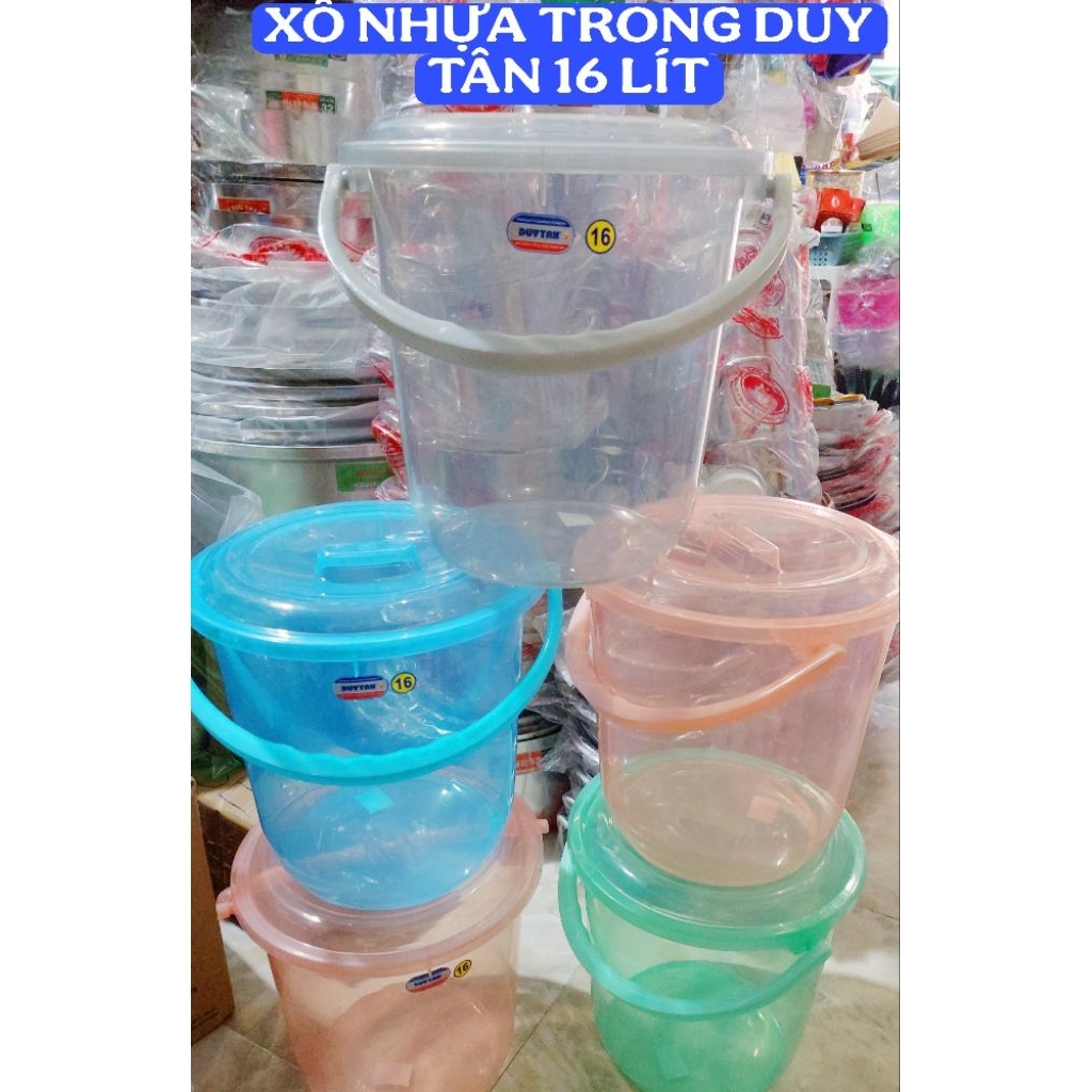 Xô nhựa trong 16 lít nhựa Duy Tân, xô nước, xô tưới cây