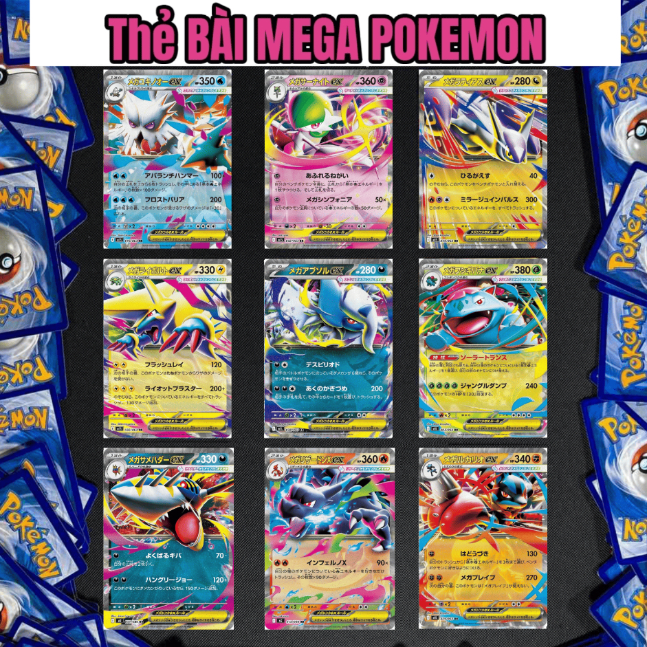 [Chính hãng] Thẻ Bài Pokemon Mega Ex Japanese - Card Pokemon Ex Mega Tcg