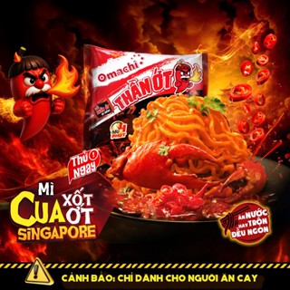  Omachi Thần Ớt Mì Cua Xốt Ớt Singapore  Thùng 24gói x 126gr  