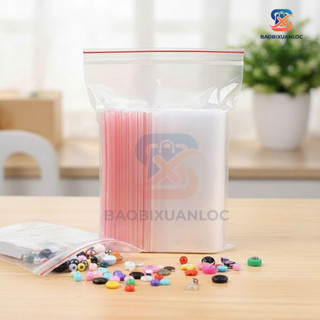 [100 Gram] Túi zip chỉ đỏ loại tốt, dày dặn, chắc chắn (có đủ size)