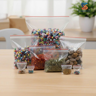 [100 Gram] Túi zip chỉ đỏ loại tốt, dày dặn, chắc chắn (có đủ size)