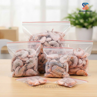 [100 Gram] Túi zip chỉ đỏ loại tốt, dày dặn, chắc chắn (có đủ size)