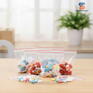 [100 Gram] Túi zip chỉ đỏ loại tốt, dày dặn, chắc chắn (có đủ size)