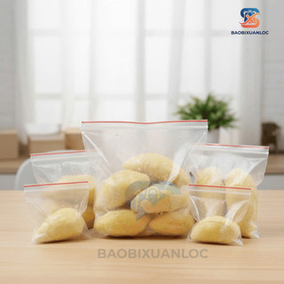 [100 Gram] Túi zip chỉ đỏ loại tốt, dày dặn, chắc chắn (có đủ size)