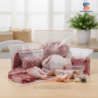 [100 Gram] Túi zip chỉ đỏ loại tốt, dày dặn, chắc chắn (có đủ size)