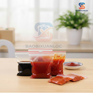 [100 Gram] Túi zip chỉ đỏ loại tốt, dày dặn, chắc chắn (có đủ size)