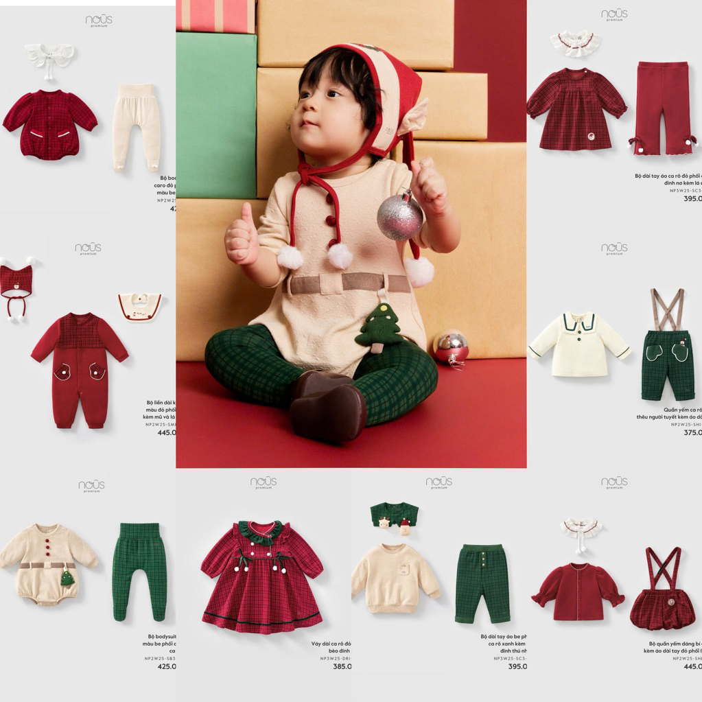 NOUS NOEL BST 2025 - Bộ Đồ Giáng Sinh Cho Bé