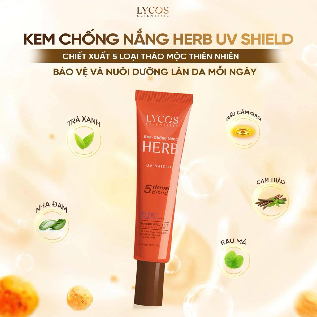 KEM CHỐNG NẮNG LYCOS HERB UV SHIELD – SPF 50+ PA++++