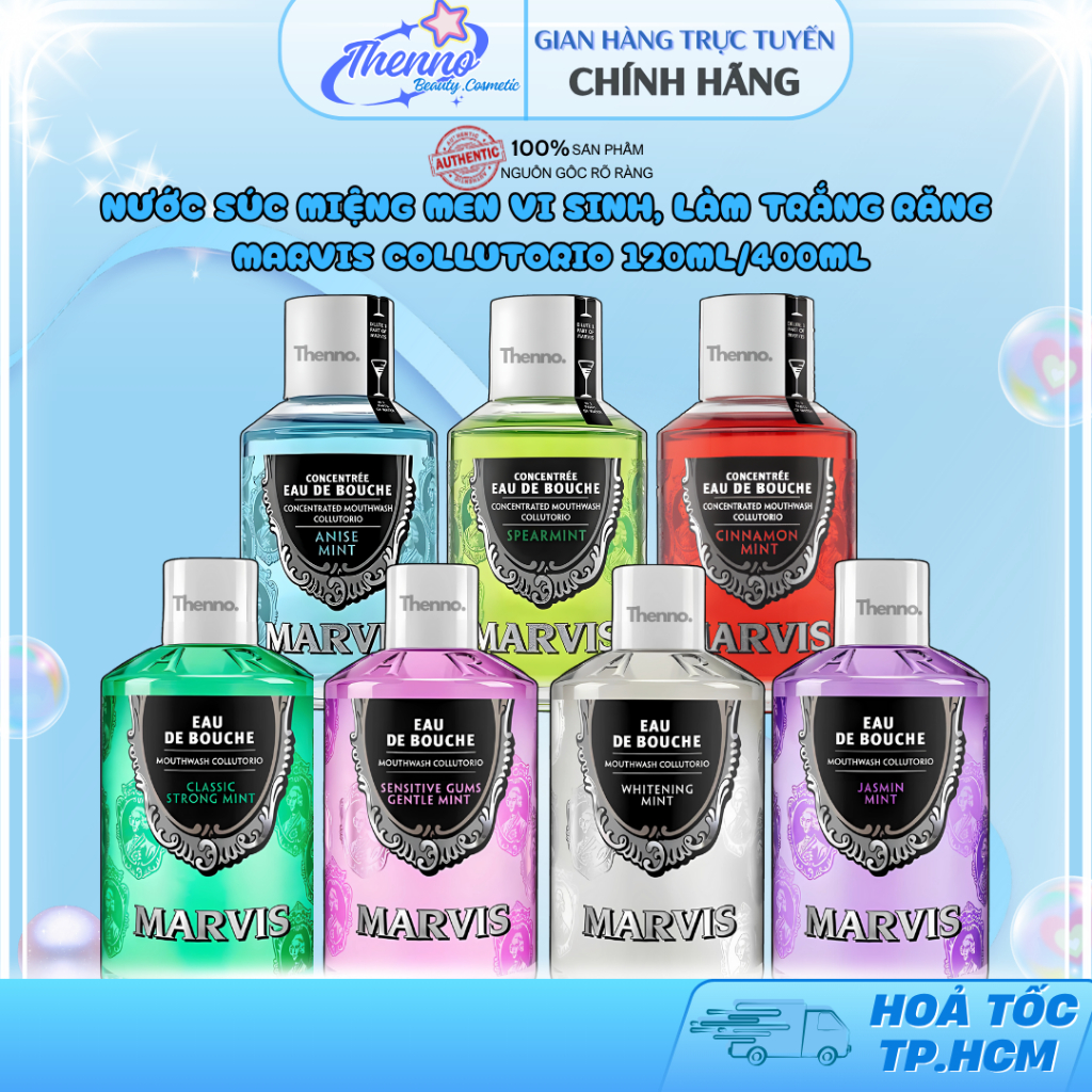 Nước Súc Miệng Men Vi Sinh, Ngăn Ngừa Hôi Miệng, Làm Trắng Răng Marvis Collutorio 400ml