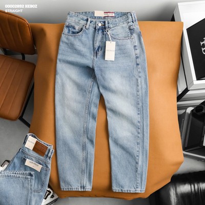 [FORM RỘNG] Quần jean nam Heboz dáng suông D060, quần dài denim wash cao cấp - 00002892