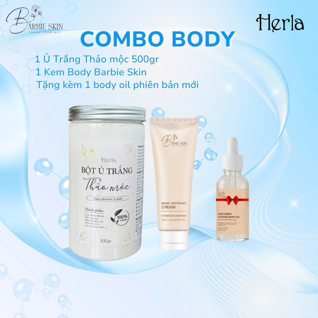 COMBO BODY HERLA X BARBIE SKIN – DA TRẮNG MỊN TỰA NÀNG BARBIE