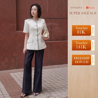  SET ÁO VEST GINA  TRẮNG x QUẦN JEAN ĐEN THANH LỊCH VÀ SANG TRỌNG - BY ESTRANO 