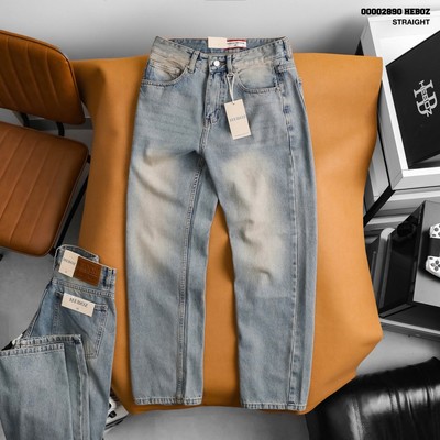 [FORM RỘNG] Quần jean nam Heboz dáng suông D058, quần dài denim cao cấp dành cho nam - 00002890