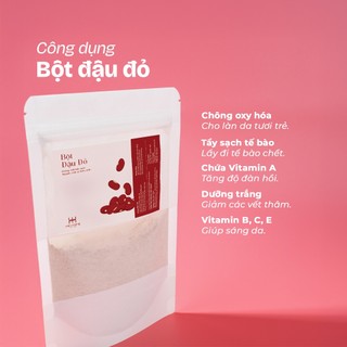 Combo Bột Cám Gạo + Bột Đậu Đỏ Đắp Mặt Thiên Nhiên Trắng Da, Mờ Thâm, Tẩy Tế Bào Chết