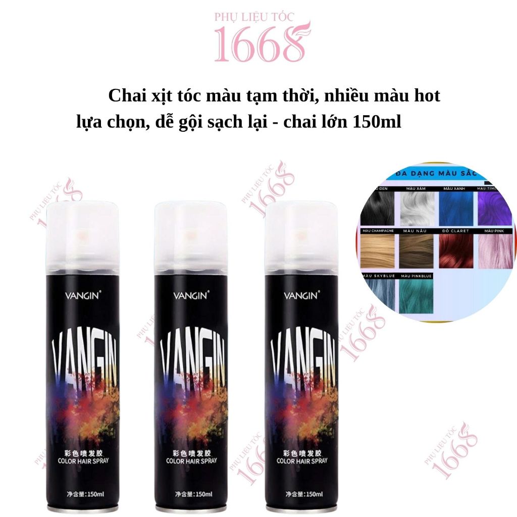 Xịt Nhuộm Tóc Tạm Thời, Một Lần Xịt Để Tạo Màu, Thuốc Nhuộm Tóc Tạm Thời, Tạo Kiểu Tóc, 150ml/Chai