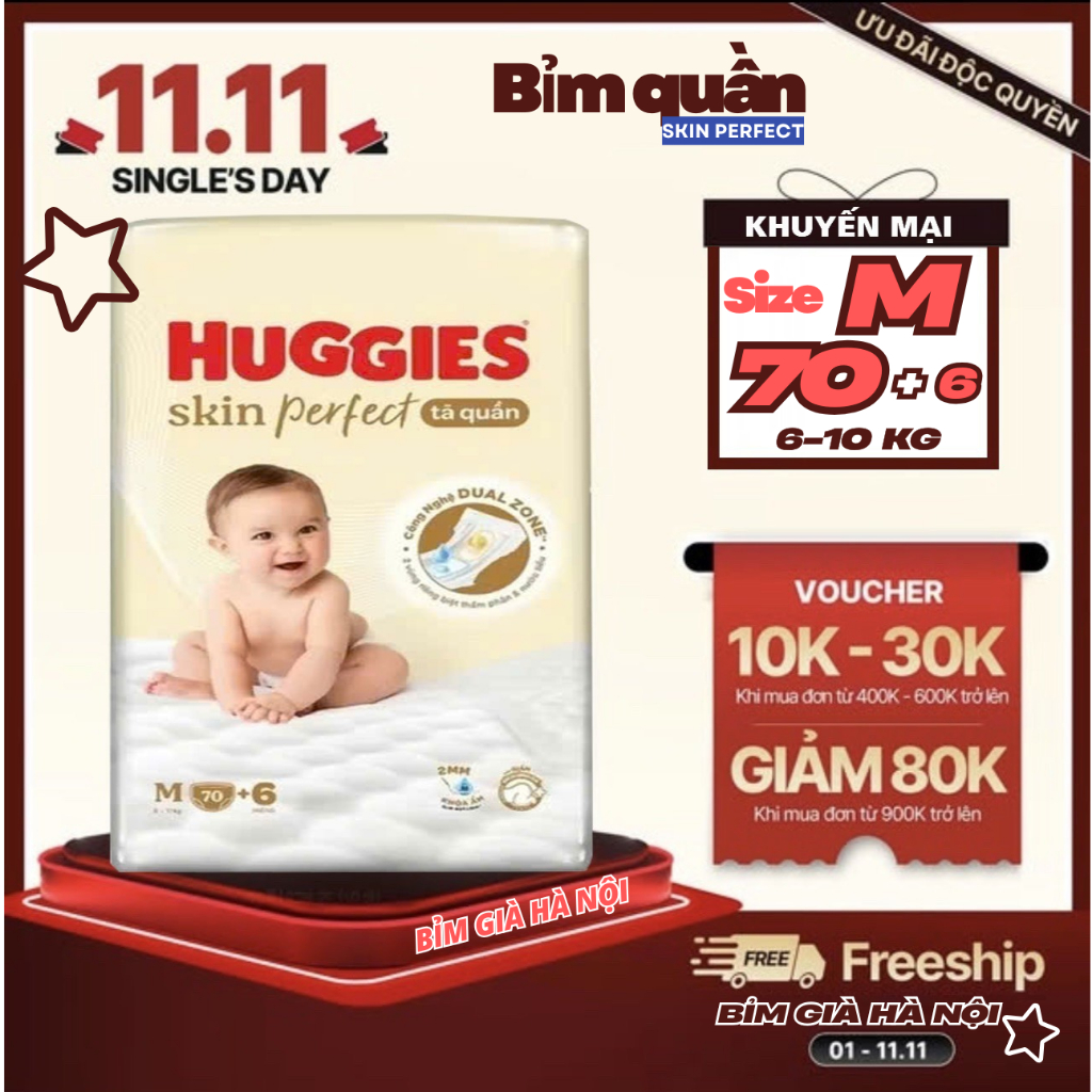 Bỉm quần Huggies M70 và M70+6 L60 và L60+6 XL52 và XL52+6 XXL48 và XXL48+6 siêu thâm #huggies #bỉm h