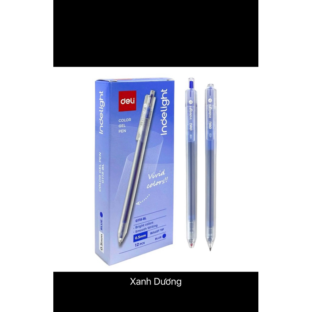 [12 MÀU MỚI] Bút bi nước mực gel bấm EG118 nhiều màu 0.5mm Deli xinh xắn nhanh khô viết đều trơn tru