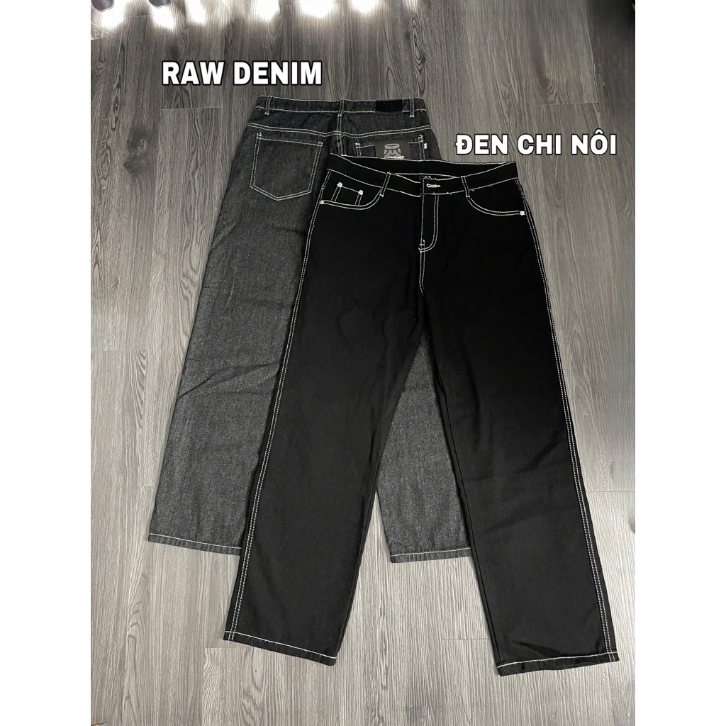 [FULL MÀU] QUẦN JEANS TRẮNG/ĐEN BAGGY TRƠN  (VẢI CAO CẤP) - FORM BAGGY SUÔNG ỐNG RỘNG BASIC NAM NỮ HALO KAKI | BigBuy360 - bigbuy360.vn