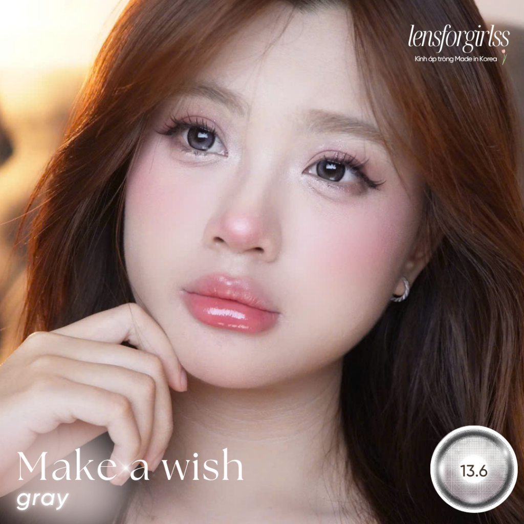 Kính áp tròng | LENS GIÃN TRÒNG xám có viền MAKE A WISH GRAY chính hãng EYEMEETCHU KOREA | DIA 14.5 | LENSFORGIRLSS | BigBuy360 - bigbuy360.vn