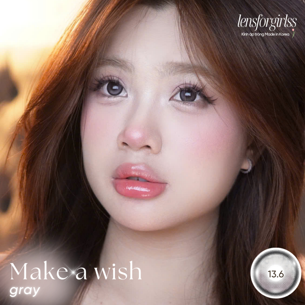 Kính áp tròng | LENS GIÃN TRÒNG xám có viền MAKE A WISH GRAY chính hãng EYEMEETCHU KOREA | DIA 14.5 | LENSFORGIRLSS | BigBuy360 - bigbuy360.vn