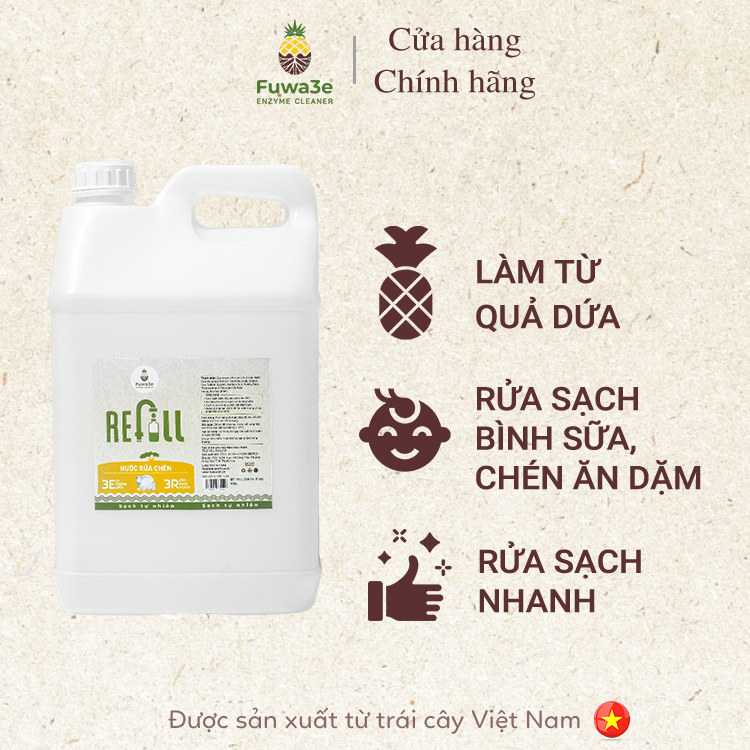 [Can 10L] Fuwa3e - Nước Rửa Chén Fuwa3e 10L