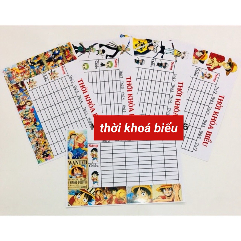 Thời khoá biểu one piece 3 cái