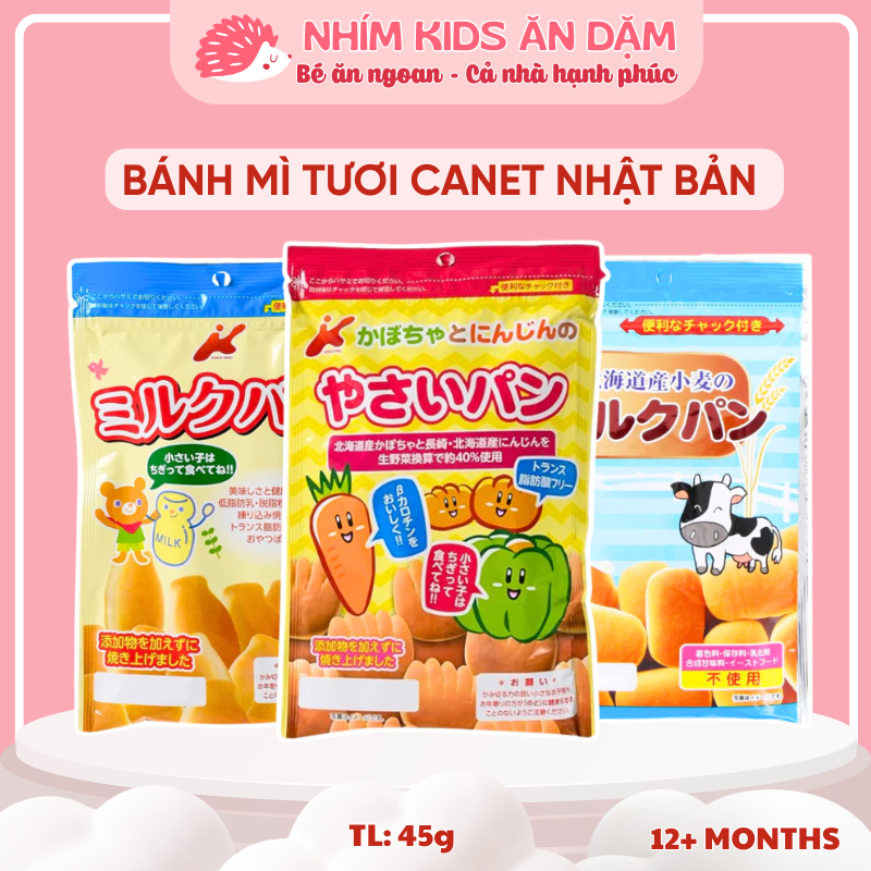 [Date T5/2026] Bánh Mì Tươi Ăn Dặm Canet Nhật Bản - Bánh Mì Hữu Cơ Cho Bé Ăn Dặm