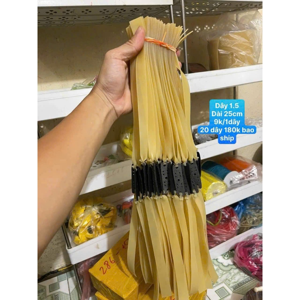 2 Dây ná cao su dày 1,5ly _dây ná cao su dày 1,5mm dài 23cm