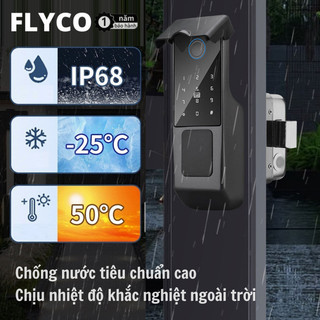  2025 Khóa Cửa Cổng Ngoài Trời Thông Minh Vân Tay Điện Tử Flyco Chống Nước - Phù hợp Cửa Cổng sắt ngoài trời trong nhà 