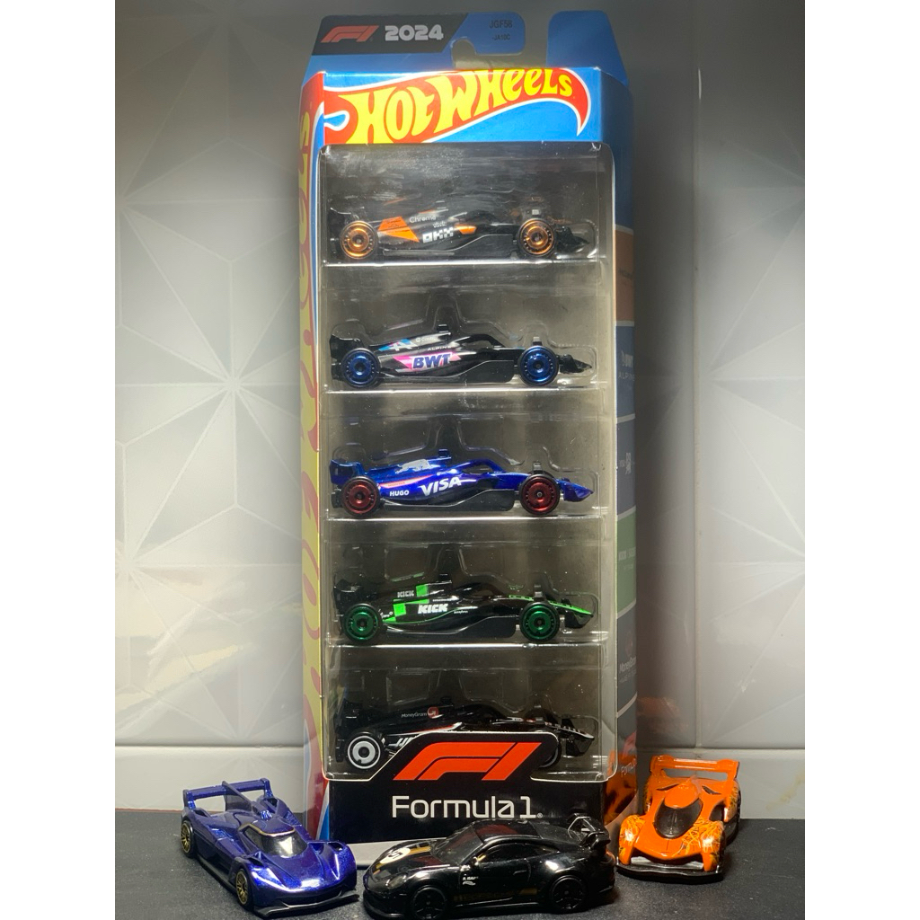Mô hình xe HotWheels- PACK 5 XE F1 FORMULA1 (tỉ lệ 1:64) Card Mỹ