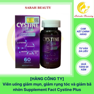 Cystine Plus-Viên uống giảm mụn, ngăn rụng tóc và giảm sắc tố Supplement Fact Cystine Plus